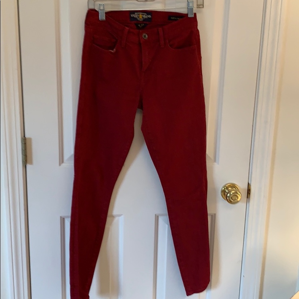 Lucky Brand Sophia Skinny red jeans 4/27